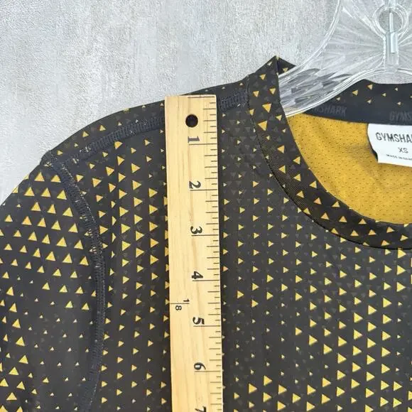 Gymshark Shirt Mens XS Yellow Volt Geometric Athleisure Fitness Gym Workout - Picture 6 of 14